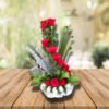 Giftnmore-15 RED & 5 WHITE ROSES BUCKET