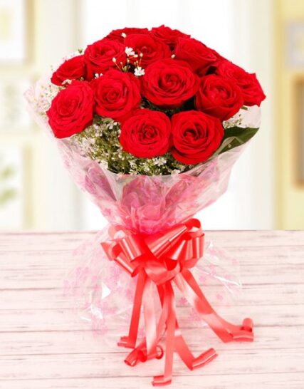 Giftnmore-12 Red Roses Bunch