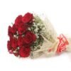 Giftnmore-10 Red Roses Bunch in Jute Packing