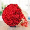 Giftnmore-100 Red Roses Bunch in White Paper Packing