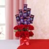 Giftnmore-10 Dairy Milk Chocolates & 10 Red Roses
