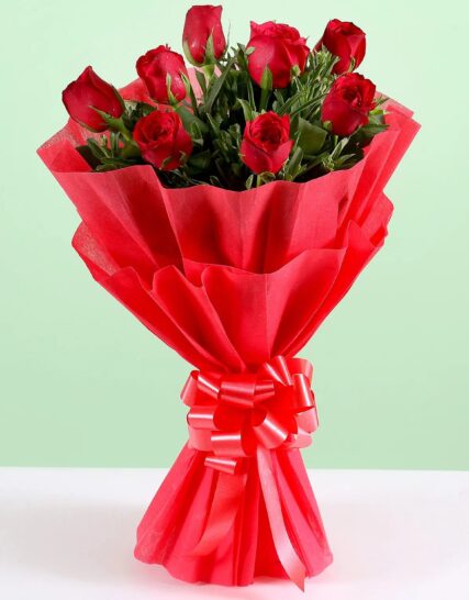 Giftnmore-8 Red Roses Bouquet