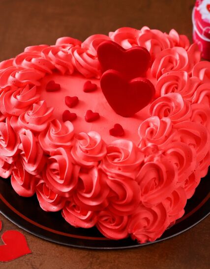 Giftnmore-Happy Valentine’s Day Red Heart Cake