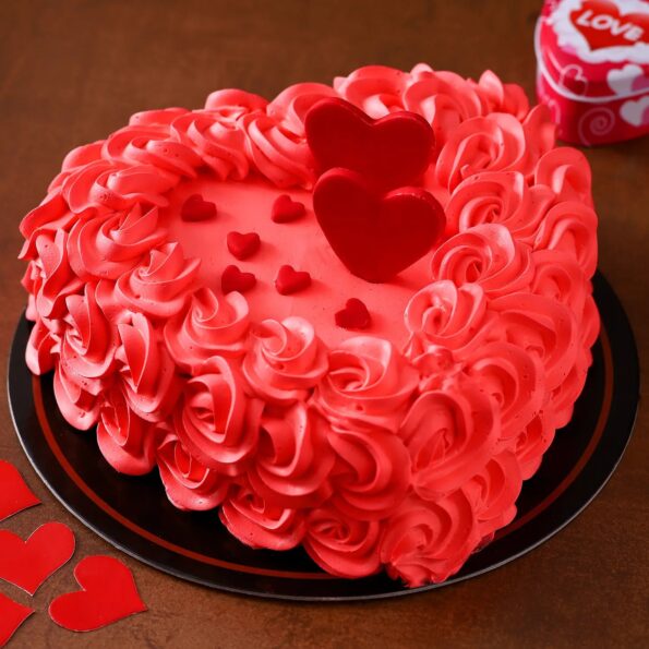 Giftnmore-Happy Valentine’s Day Red Heart Cake
