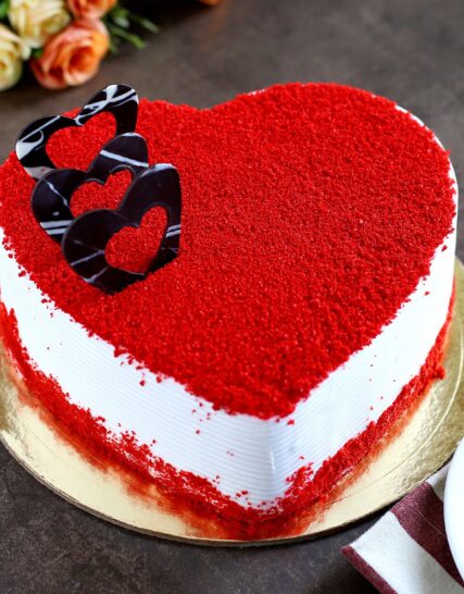 Giftnmore-Red Velvet Heart Cake