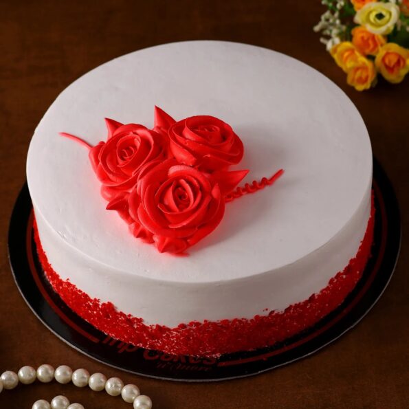 Giftnmore-Valentine Special Rosy Red Velvet Cake