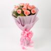 Giftnmore-Dazzling10 Pink Roses Bouquet