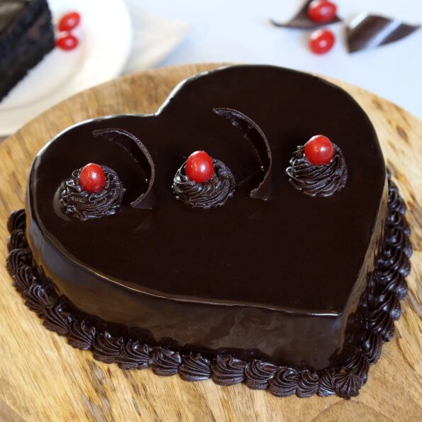 Giftnmore-Chocolate Truffle Heart Cake