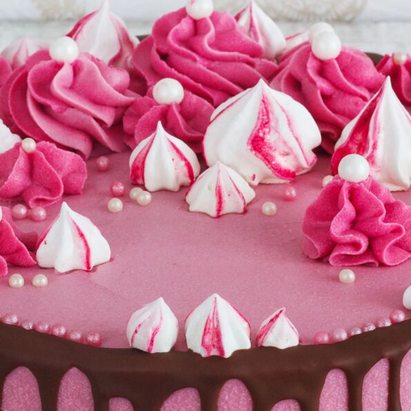 Giftnmore-Pink Strawberry Cream Cake 2