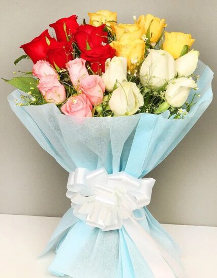 Giftnmore-20 Roses mix flowers buckey