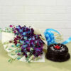 Giftnmore-Orchid Bunch With Cake