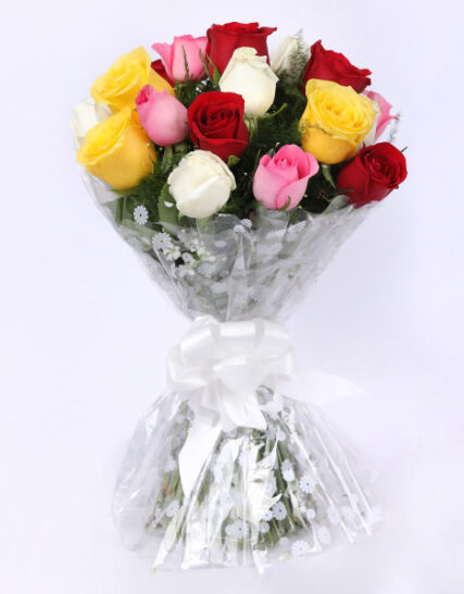 Giftnmore-15 Mix Roses Bunch