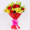 Giftnmore-Bunch Of Lilies With Roses