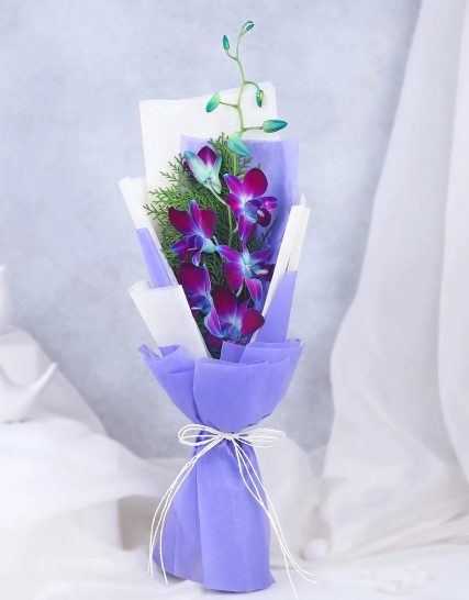 Blue Orchid Flower Bouquet